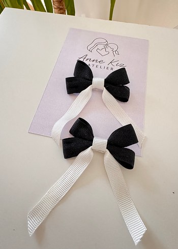 Siyah Beyaz kurdele toka - Görsel 2