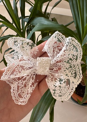 Beyaz Güpür toka - Görsel 2