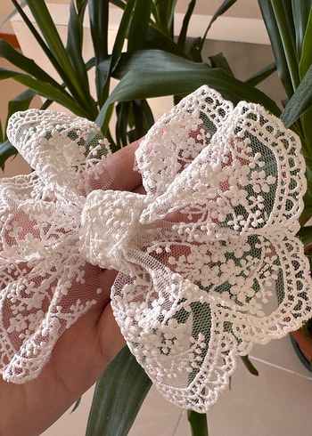 Beyaz Güpür toka - Görsel 3