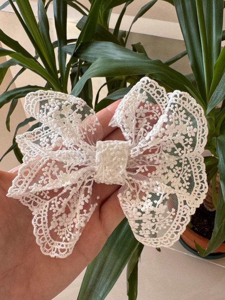 Beyaz Güpür toka - Görsel 2