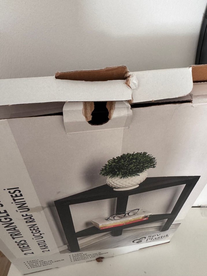 2 Katlı Siyah Üçgen Raf Ünitesi - Görsel 3