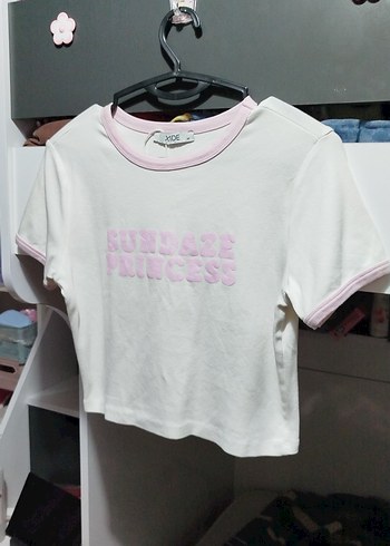 Beyaz Kısa Kollu Pamuklu Tişört - Görsel 2