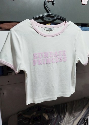 Beyaz Kısa Kollu Pamuklu Tişört - Görsel 3