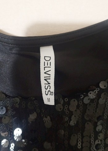 Zara Siyah Payetli Kolsuz Kadın Bluz
