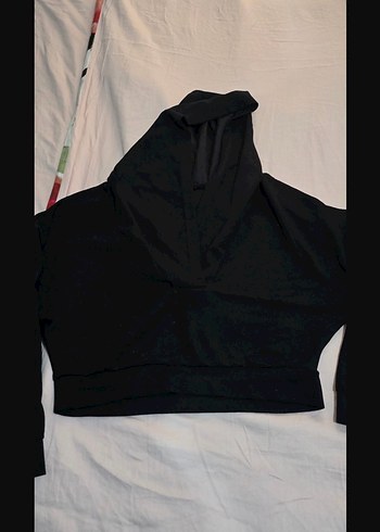 Fermuarlı Siyah Yüksek Yakalı Kadın Sweatshirt - Görsel 2