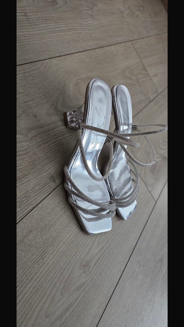 Şeffaf Bantlı Modern Stiletto Kadın Ayakkabı boyu 4 6 - Görsel 3