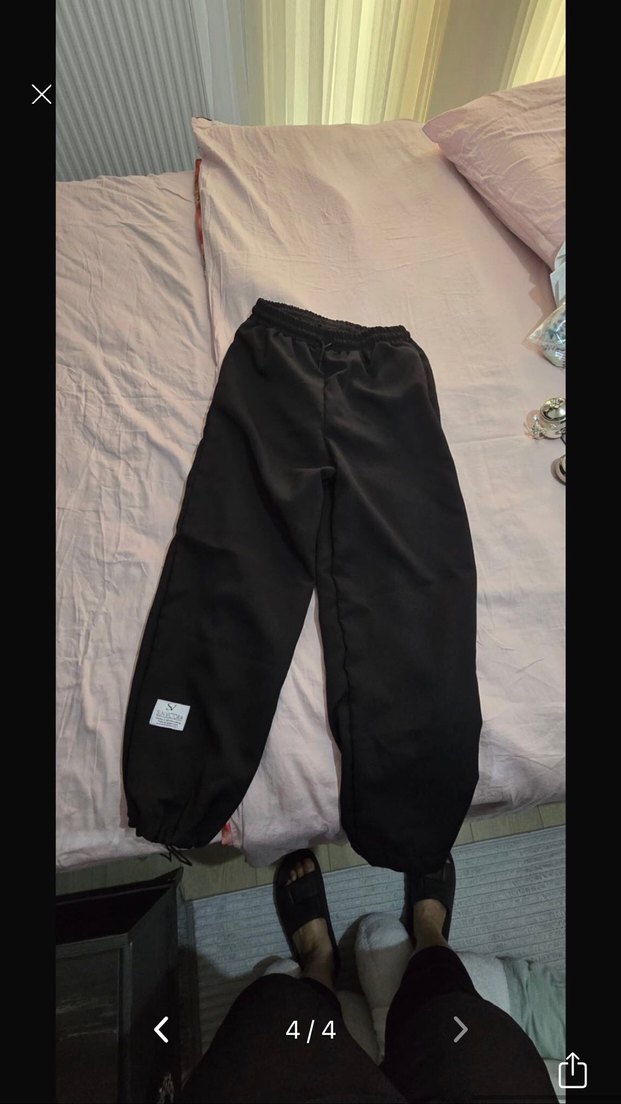 Fermuarlı Siyah Rahat Kadın Pantolon - Görsel 4