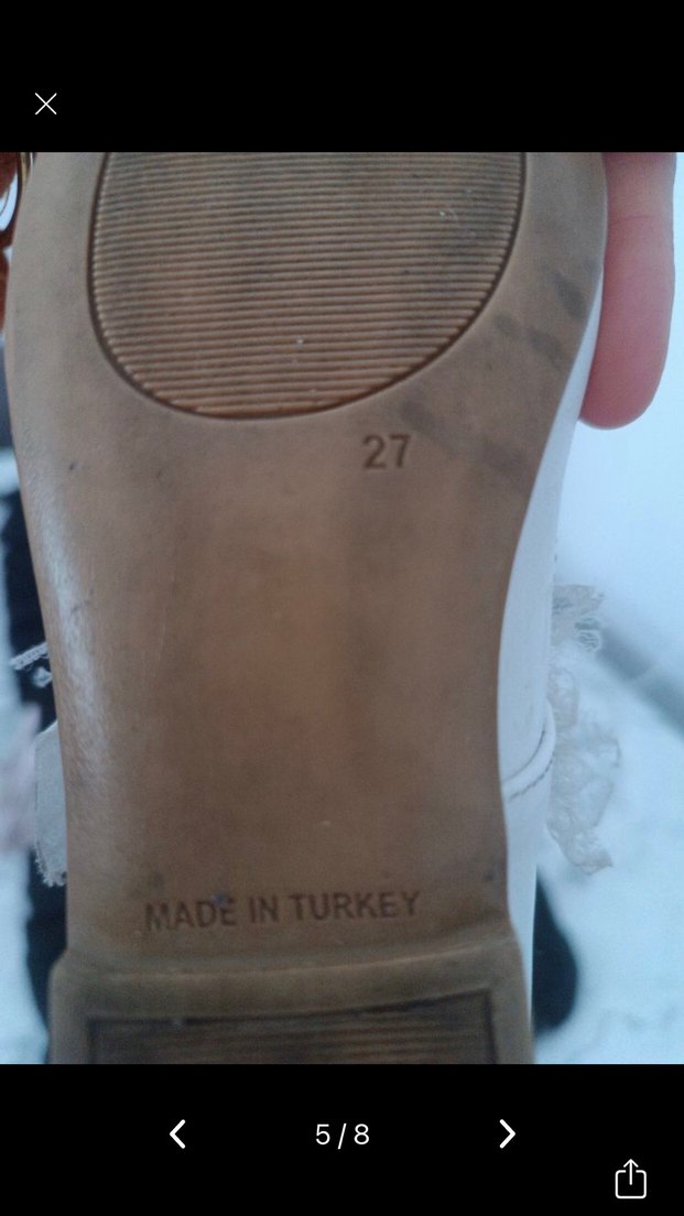 Dantel Detaylı Beyaz Kız Çocuk Babet - Görsel 4