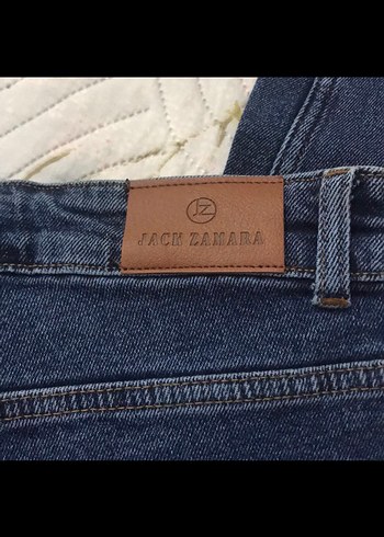 Lacivert Kemerli Kadın Kot Pantolon - Görsel 4