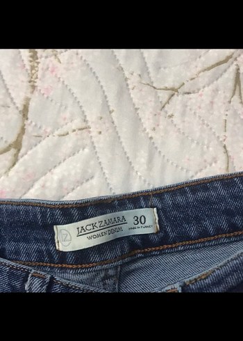 Lacivert Kemerli Kadın Kot Pantolon - Görsel 2