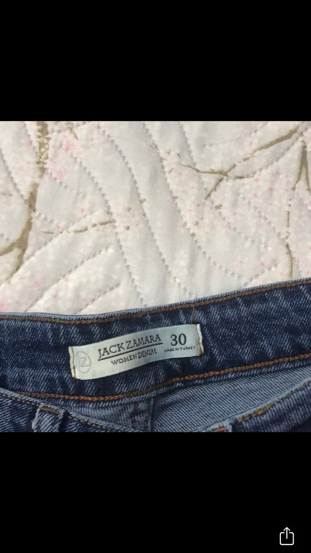 Lacivert Kemerli Kadın Kot Pantolon - Görsel 2