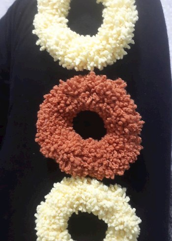 Renkli Örgü Kadın Saç Tokası Seti - Görsel 2