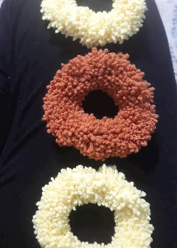 Renkli Örgü Kadın Saç Tokası Seti - Görsel 3