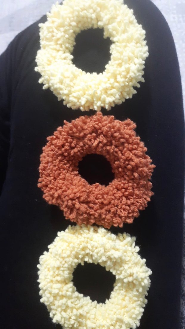 Renkli Örgü Kadın Saç Tokası Seti - Görsel 2