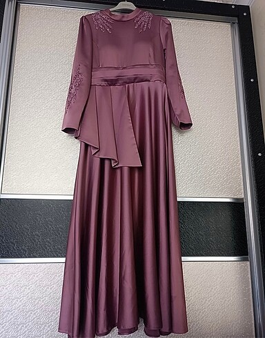 46 Beden pembe Renk Tesettür abiye