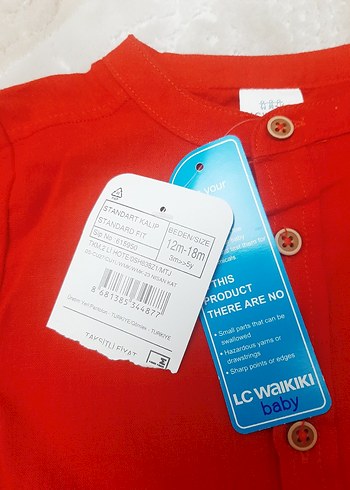 LC Waikiki Kırmızı Düğmeli Erkek Çocuk Kısa Kollu Gömlek