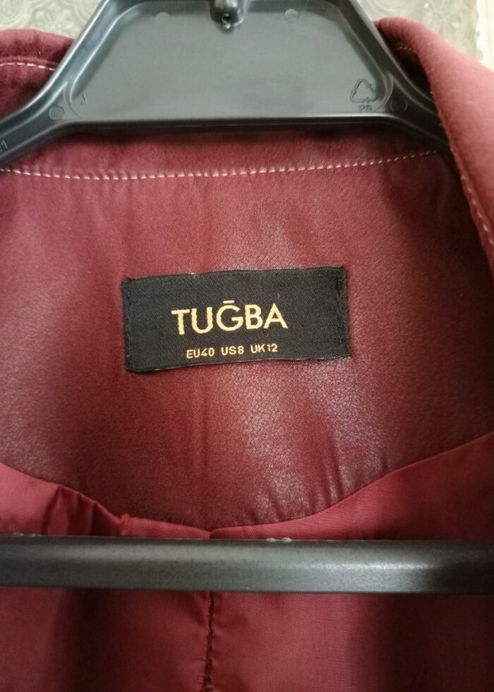 Tuğba mürdüm rengi deri ceket - Görsel 3