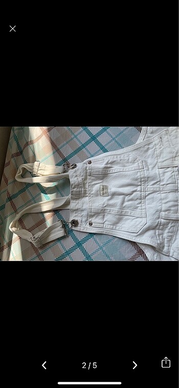 Pull and Bear Pullu and bear beyaz kot tulum