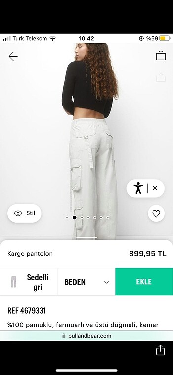 Pull and Bear Cargo tip pantolon
