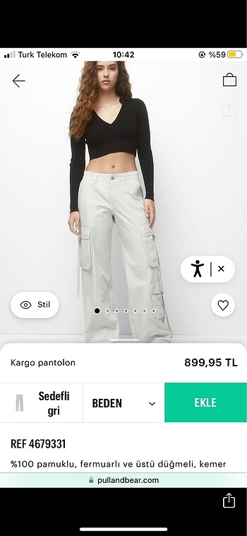 Cargo tip pantolon
