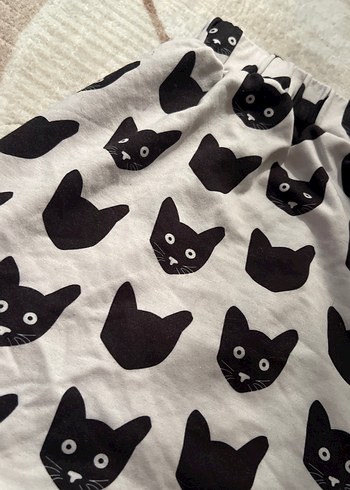 Gri Baskılı Goth Tarzı Kedi Elbisesi - Görsel 2