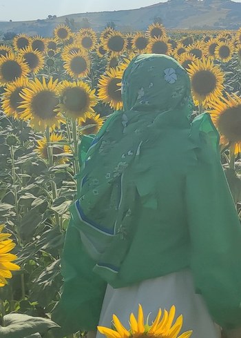 Yeşil  ön ve arka fırfırlı uzun kol gömlek - Görsel 4