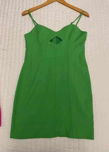 Yeşil Mini Askılı Elbise