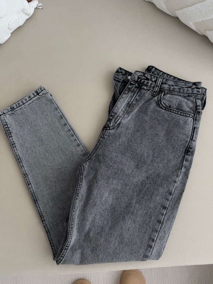 Gri Kadın Kot Pantolon - Görsel 4