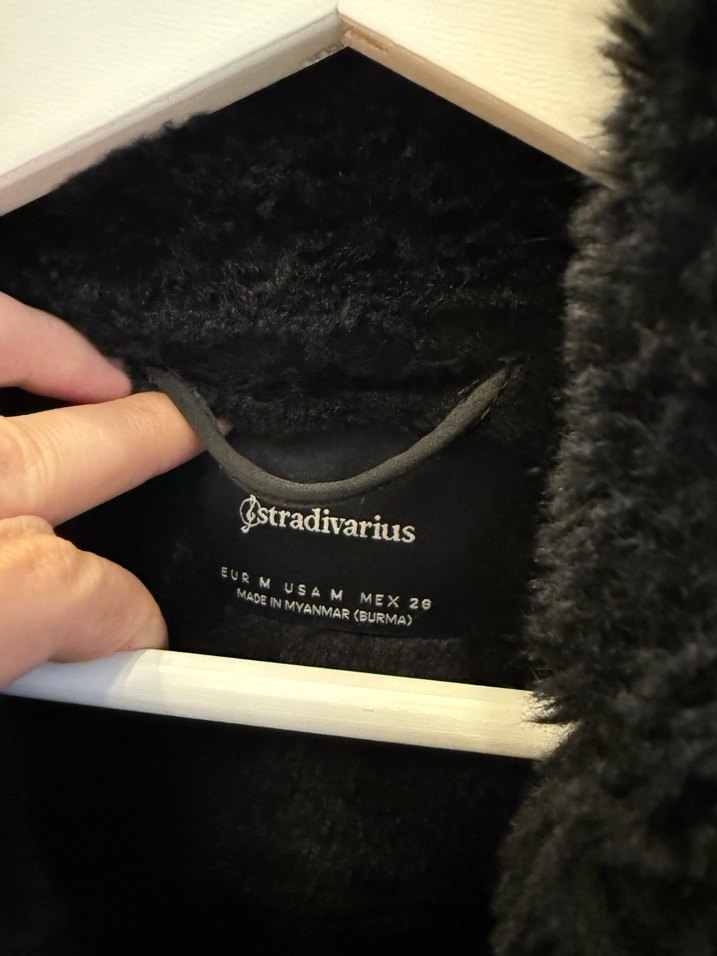 Kürk Detaylı Siyah Deri Kadın Mont - Görsel 4