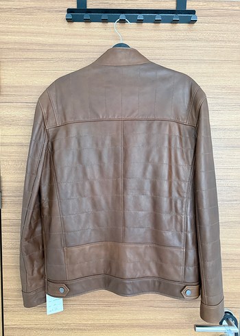 Erkek Parlak Kahverengi Deri Ceket - Görsel 4