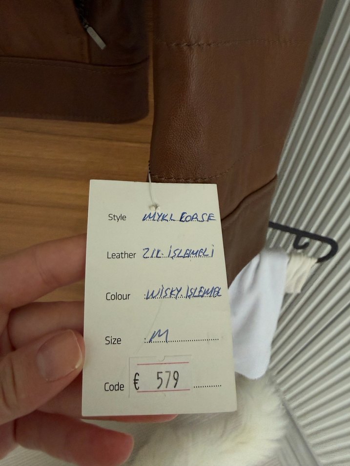 Erkek Parlak Kahverengi Deri Ceket - Görsel 5