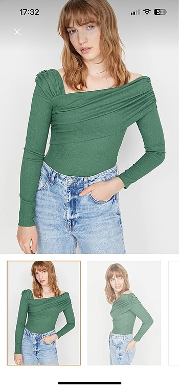 Yeşil çıtçıtlı bluz