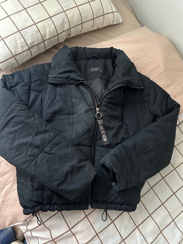 Siyah Fermuarlı Kadın Kışlık Midi Mont - Görsel 2