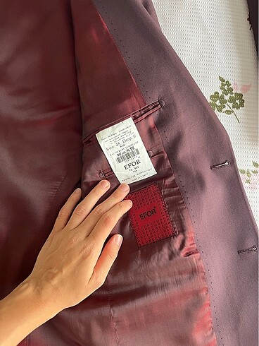 48 Beden Efor marka bordo takım elbise