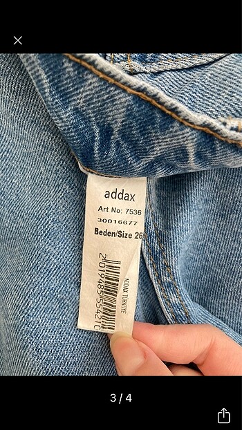 26 Beden Addax mavi mom jeans