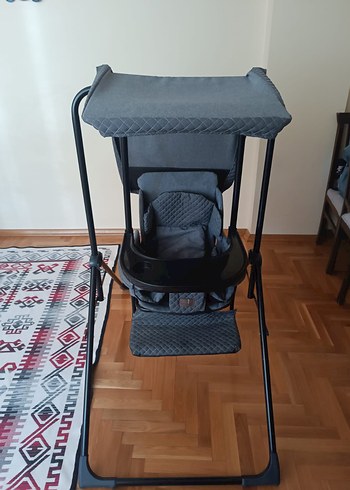 Gri Yüksek Sandalye Çocuk Salıncaklı