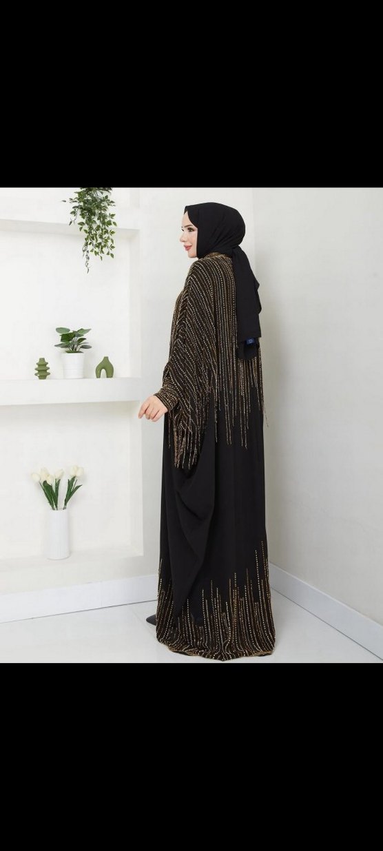 Bohem Siyah Uzun Kollu Salaş abaya - Görsel 2