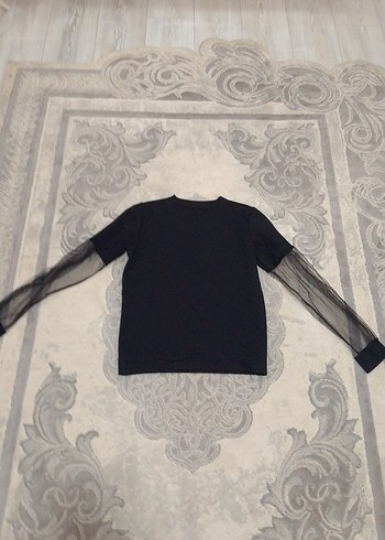 Cooland Sexy S beden kolları tüllü sweatshirt - Görsel 6