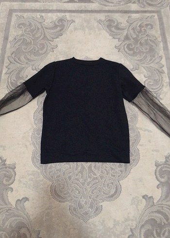 Cooland Sexy S beden 12-13 yaş  kolları tüllü sweatshirt. - Görsel 3