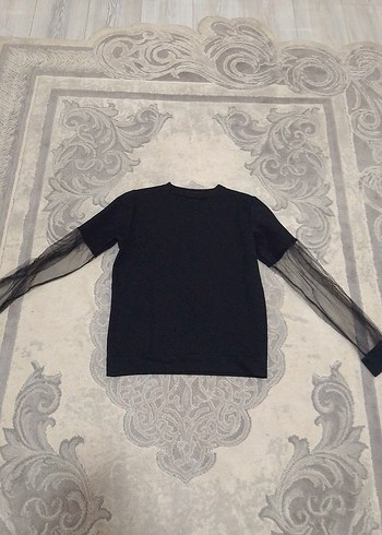 Cooland Sexy S beden 12-13 yaş  kolları tüllü sweatshirt. - Görsel 5