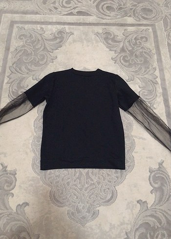 Cooland Sexy S beden 12-13 yaş  kolları tüllü sweatshirt. - Görsel 4