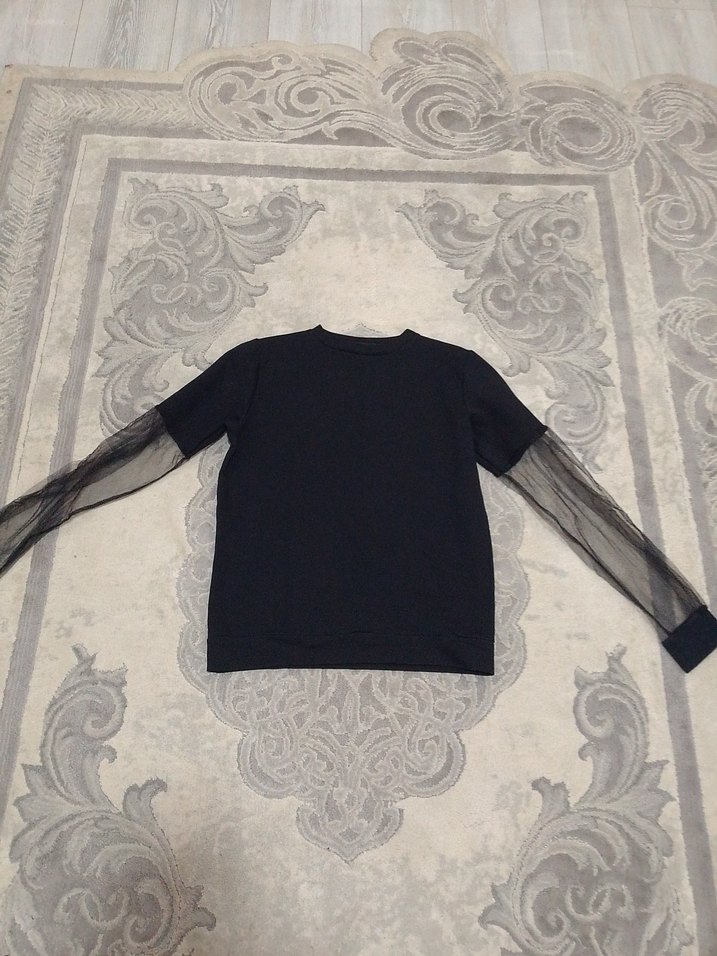 Cooland Sexy S beden 12-13 yaş  kolları tüllü sweatshirt. - Görsel 5