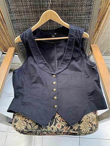 H&M Büyük Beden Cotton Kanvas Yelek