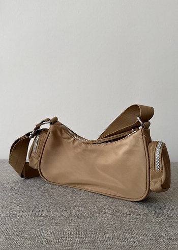 Bej Kadın Deri Omuz Çantası - Görsel 4