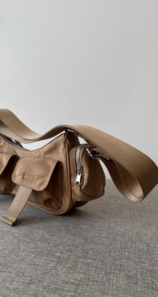 Bej Kadın Deri Omuz Çantası - Görsel 3