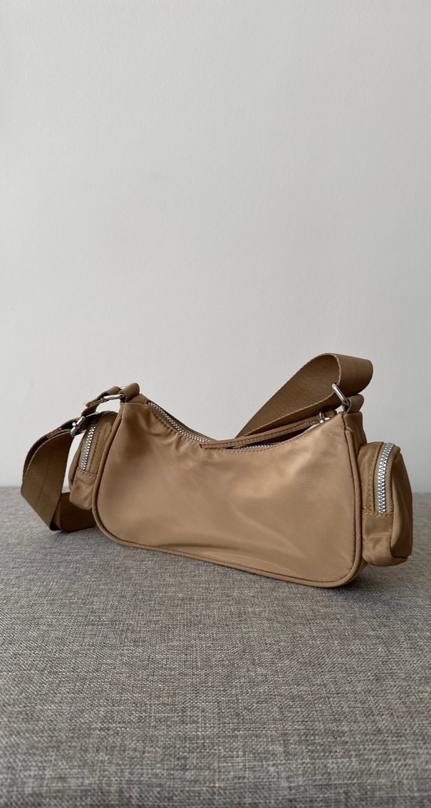 Bej Kadın Deri Omuz Çantası - Görsel 4