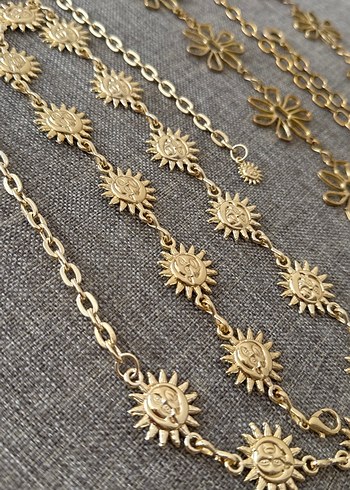 Bohem Gümüş İşlemeli Altın Renk Zincir Vücut Takısı - Görsel 2