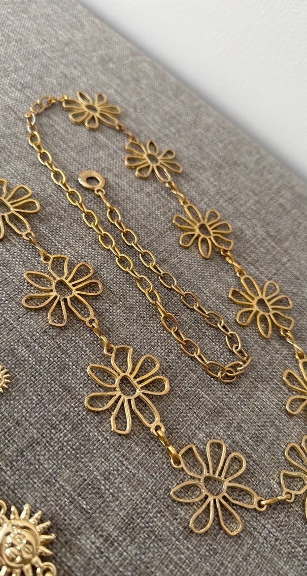 Bohem Gümüş İşlemeli Altın Renk Zincir Vücut Takısı - Görsel 3