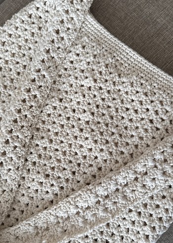 Bohem Gri Örgü Kadın Çanta - Görsel 2