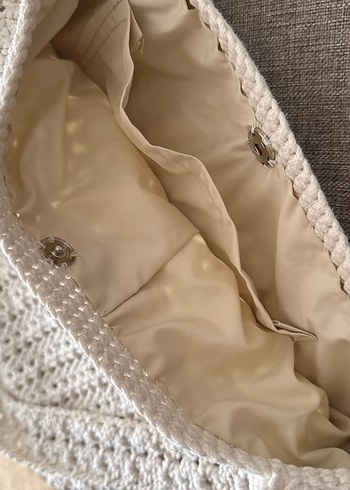 Bohem Gri Örgü Kadın Çanta - Görsel 4